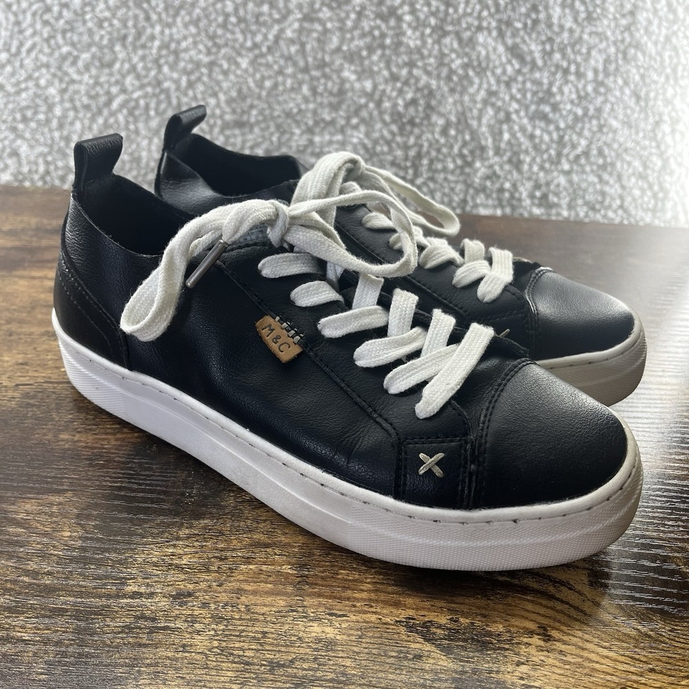 Musse and Cloud McMasy Platform Sneakers Women's Size 7 Black Faux Leather